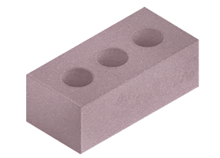 Кирпич облицовочный силикатный полуторный трехпустотный Розовый М-150-200 Борский