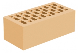 Кирпич облицовочный пустотелый полуторный Соломенный M-175 ГКЗ