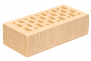 Кирпич облицовочный пустотелый одинарный Слоновая кость Береста M-175 ГКЗ