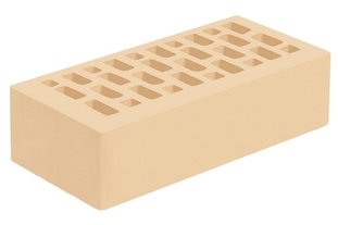 Кирпич облицовочный пустотелый одинарный Слоновая кость M-175 ГКЗ