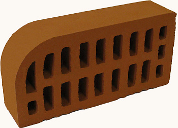 Кирпич облицовочный пустотелый одинарный Красный угловой С1 M-125 (480)