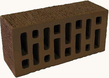 Кирпич облицовочный пустотелый полуторный Коричневый с насечкой M-125 (352)