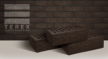 Кирпич облицовочный пустотелый одинарный Какао Рустик с песком М-175 TEREX (480)