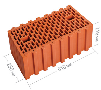 Камень керамический 51 с пазогребневым соединением М-50-100