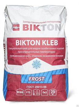 Клей для газобетона "Bikton KLEB FROST", 25 кг / 64шт/под