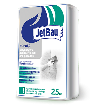 Штукатурка декоративная JetBau "Короед", 25 кг / 56 шт/под
