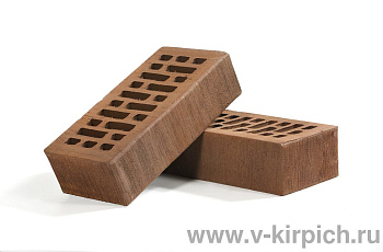 Кирпич облицовочный пустотелый одинарный Терракотовый Бархат M-150 (УС) ВКЗ