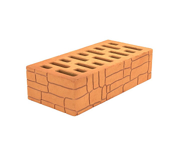 Кирпич облицовочный пустотелый одинарный Абрикос Крокодиловая кожа М-125-150 (448) АСПК