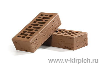 Кирпич облицовочный пустотелый одинарный Терракотовый Руст M-150 (УС) ВКЗ