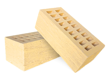 Кирпич керамический пустотелый полуторный Желтый Rock М-175 (352)