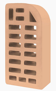 Кирпич облицовочный фасонный ФЛ-12 пустотелый Соломенный М-150 ГКЗ