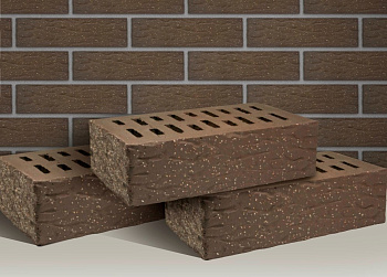 Кирпич облицовочный пустотелый одинарный Мокко Рустик с песком М-175 TEREX (480)