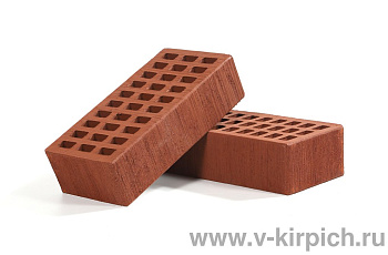Кирпич облицовочный пустотелый одинарный Бордо Бархат M-150 ВКЗ
